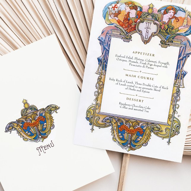 Carte de menu Titanic Cunard-White Star (Créateur téléchargé)