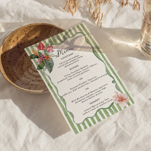 Carte de menu tropical moderne biologique