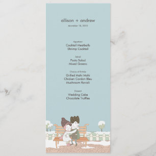 Carte de menu Whimsical Winter Wedding