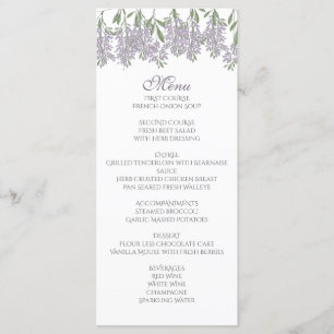 Carte de menu Wisteria peinte