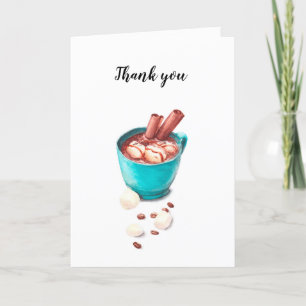 Carte de Merci au chocolat chaud.
