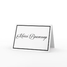 Carte de Merci Beaucoup dans le noir avec la