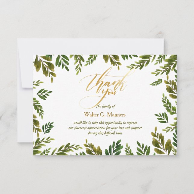 Carte de Merci botanique (Devant)