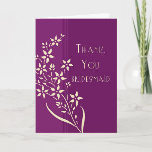 Carte de Merci Bridesmaid violet et jaune
