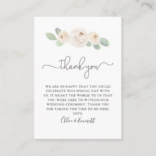 Carte de Merci de Mariage de Rose blanche
