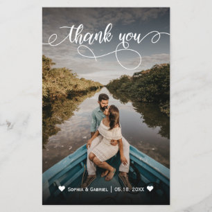 Carte de Merci de mariage élégante photo budget