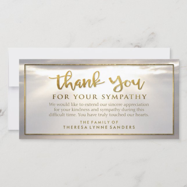 Carte de Merci doré Sunburst (Devant)