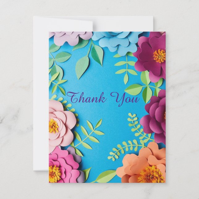 Carte de Merci plat simple et élégante (Devant)