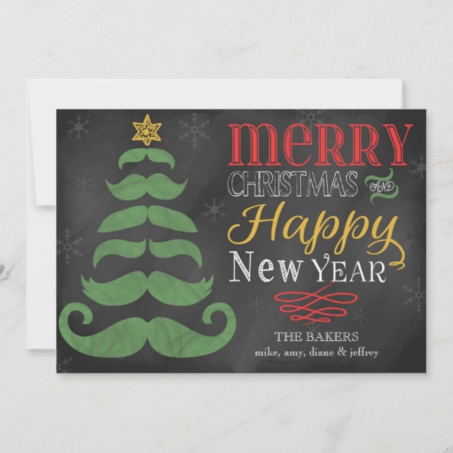 Carte de Merry Mustache Chalkboard (Devant)