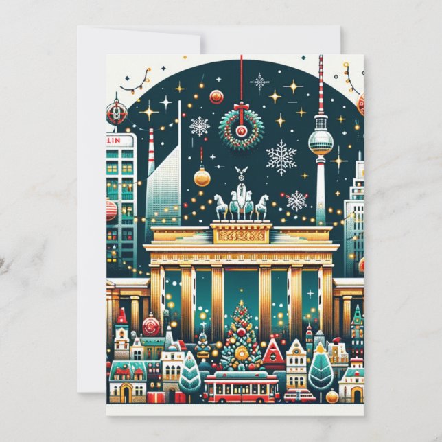 Carte de merveilles de vacances à Berlin vibrant (Devant)
