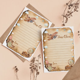 Carte de message de note de temps de l'avion vinta