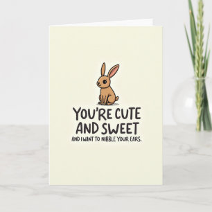 Carte de Message Douce Lièvre Mignon