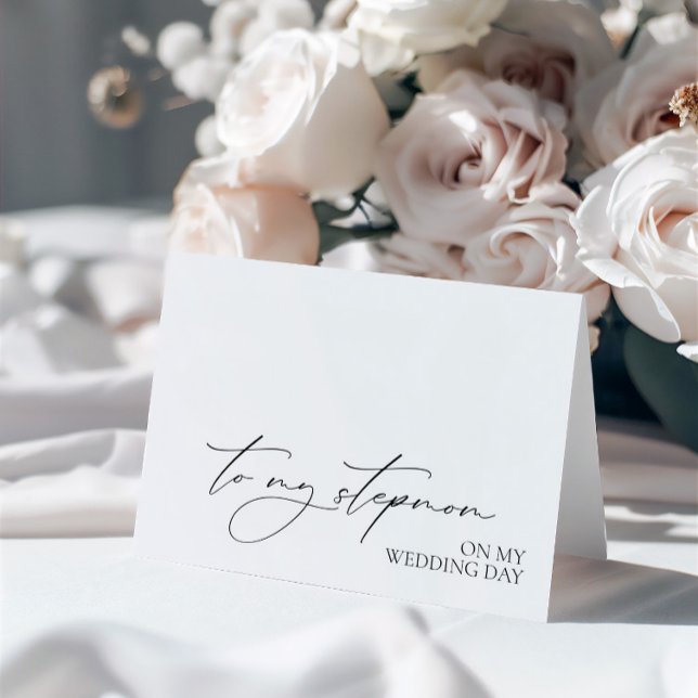 Carte de message du jour du mariage "À ma mère" (Wedding Day Message Card "To My Stepmom")