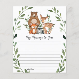 Carte de message écologique pour animaux rustiques