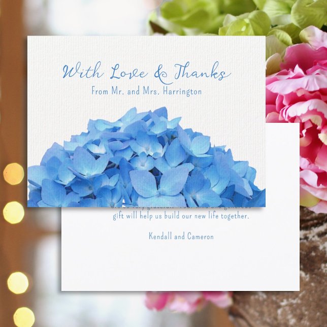 Carte de Message Fleur d'Hydrangea Bleue Amour et  (Créateur téléchargé)