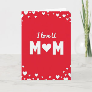 Carte de message graphique J'aime maman