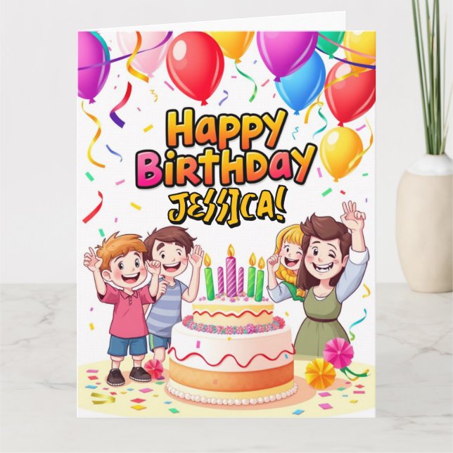 Carte de message personnalisée - Joyeux anniversai (Devant)