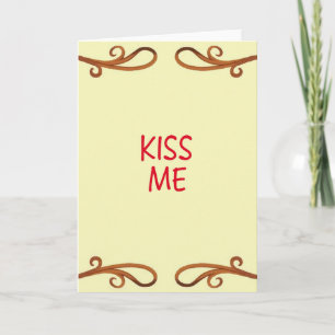 Carte de message Vintage Kiss Me