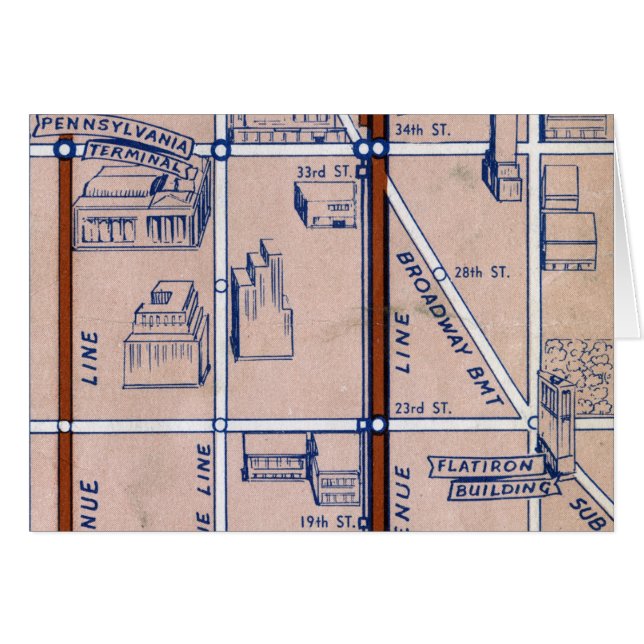 CARTE DE MÉTRO NEW YORK, 1940 2 (Devant horizontal)