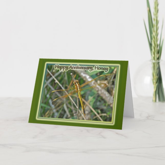 Carte de miel pour l'anniversaire de la libellule  (Devant)