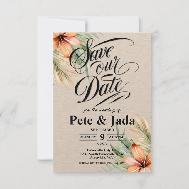 Carte de mise à jour 3.5" x 5" Save The Date (Devant)