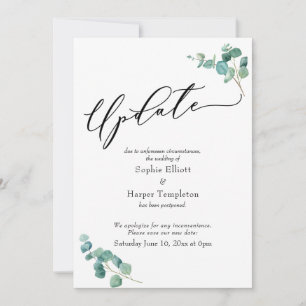 Carte de Mise à Jour de Mariage Élégante sur le Th
