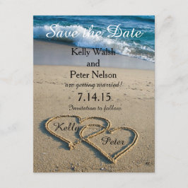Carte de mise à jour de plage Cœur sur le rivage