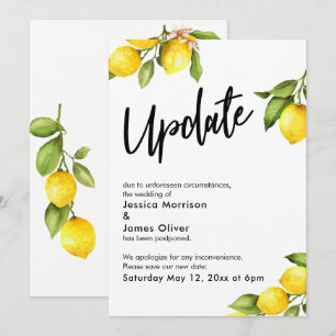 Carte de mise à jour Mariage différé citron aquare