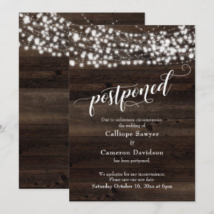 Carte de mise à jour Mariage reportée en bois et l