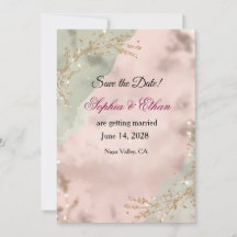 Carte de mise à jour romantique moderne Blush & Br