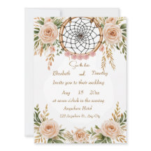 Carte de mise en garde Boho Floral Dreamcatcher