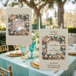 Carte de mise en garde de luxe Pearl Coast Eleganc
