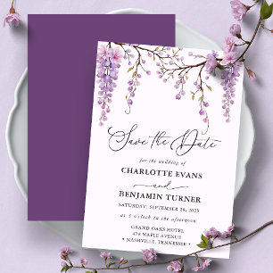 Carte de mise en garde "Fleur de glycine violette"
