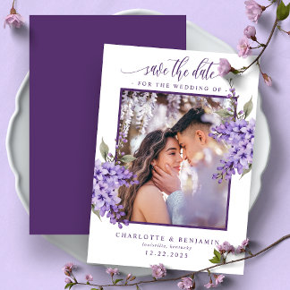 Carte de mise en garde "Fleur de glycine violette"