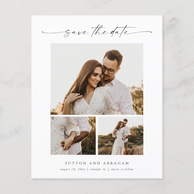 Carte de mise en garde mariage photo script budget (Devant)