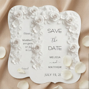 Carte de mise en vente 3D White Roses