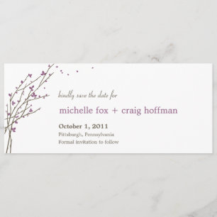 Carte de mise en vente 'Branches Fleuries' - Prune
