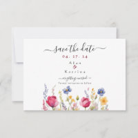 Carte de mise en vente de date Jardin Bohème Fleur