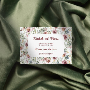 Carte de mise en vente design floral mariage roman