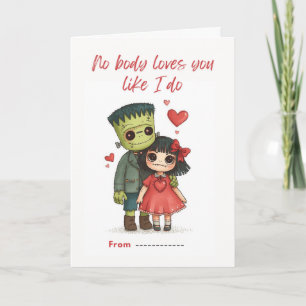 Carte de monstre et de mariée mignonne et effrayan