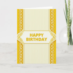 Carte de motif d'anniversaire doré