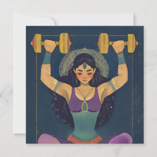 Carte de motivation de la déesse de la force sacré