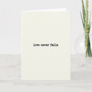 Carte de motivation « L'amour ne manque jamais »
