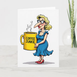 Carte de Mug d'anniversaire de Dame de Caricature