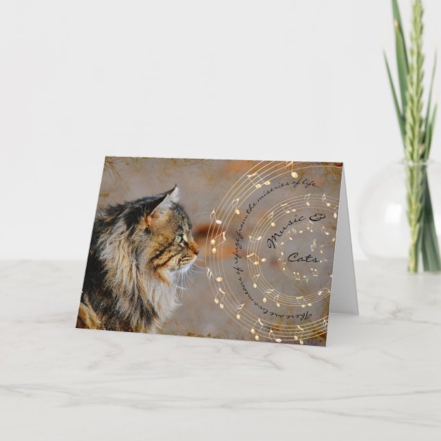 Carte de musique et de chats (Devant)