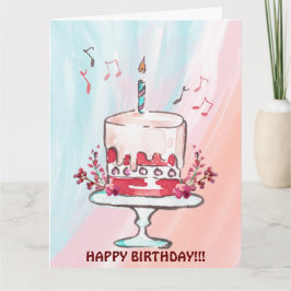 CARTE DE MUSIQUE ET DE GATEAU D'ANNIVERSAIRE