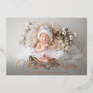 Carte de naissance bébé nouveau-né collage photo f