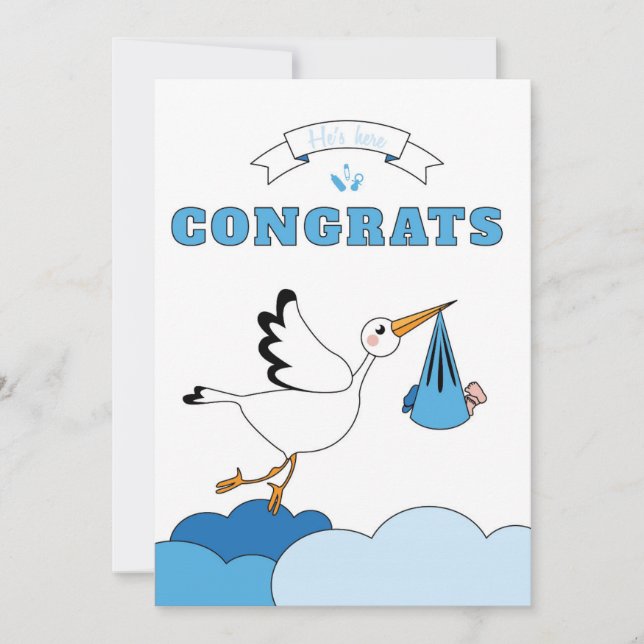 Carte de naissance du bébé garçon (Devant)