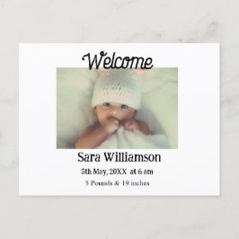 Carte de naissance moderne minimale édité