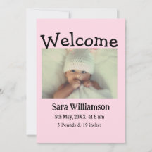 Carte de naissance moderne minimale édité